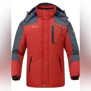 Rdruko Men’s Medium Ski Snow Jacket Waterproof Insulated Fleece Winter Coat